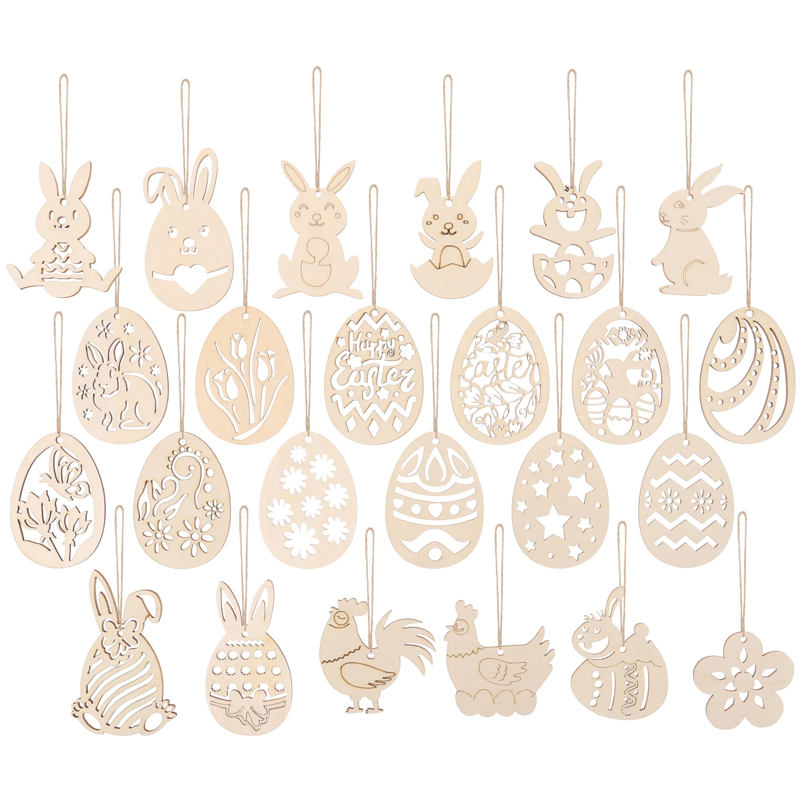 

1 Set Easter Wooden Cutouts Easter Wood Chips Unfinished Wood Easter Cutouts Easter Party Hanging Ornaments Diy Wood Chips