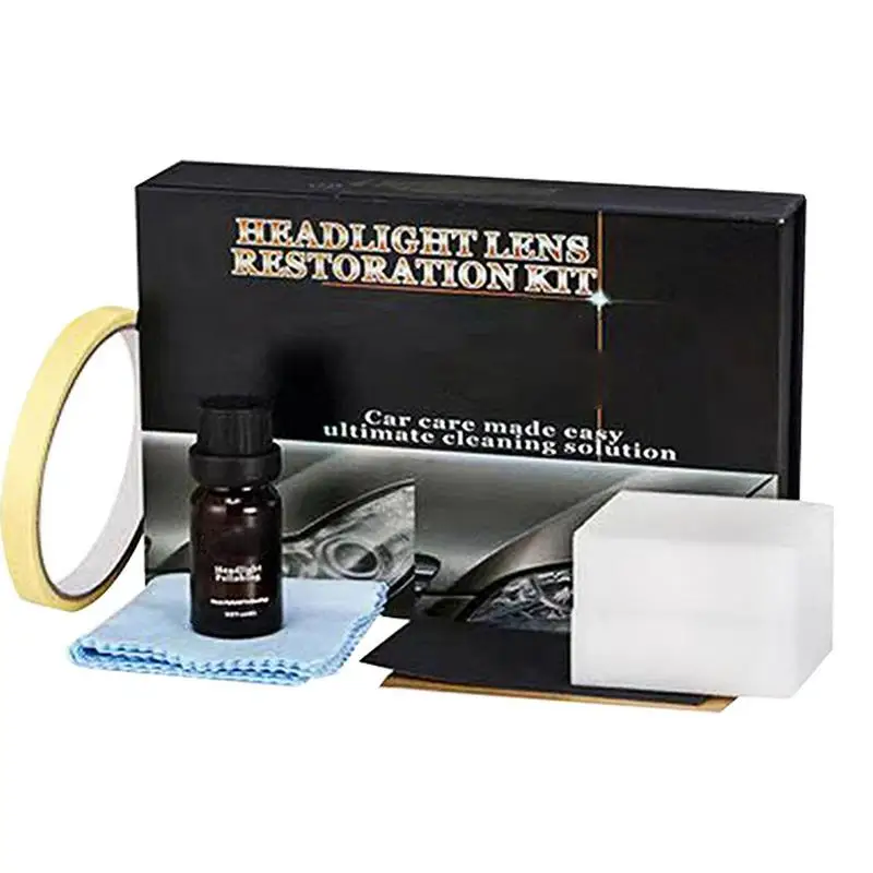 

Headlight Polishing Agent 0.33oz Headlight Lens Fluid Cleaning Kit With Coating Agent Dull Yellow Headlamp Agent For Yellowing