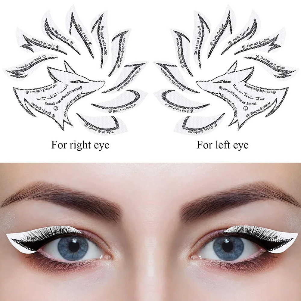 Description Picture 3 of item4pcs/set Eyeliner Template Eye Makeup Stencil Eyebrows Eye Shadow Makeup Template Accessories Styling Drawing Guide Shaping Tool