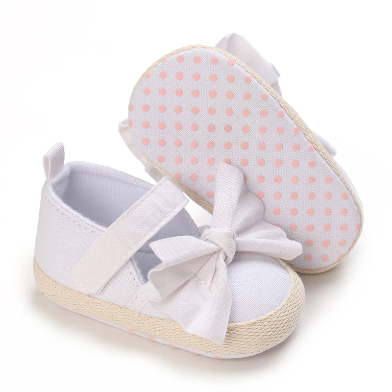 Cute New Baby Girls Shoes 0-18M Baby Soft Sole Shoes Cotton Bow Princess First Walking