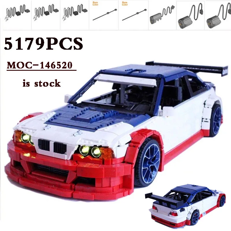 

The New MOC-142015M3 MOC-146520 E46 GTR Most Wanted Sports Car-RC 5178pcs 1:8 Scale Racing Bricks Adult DIY Birthday Gift