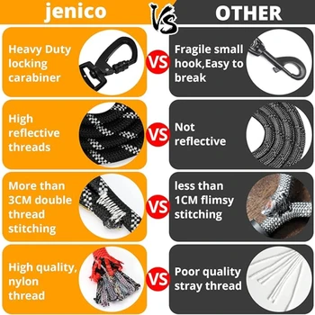 2 Packs 5 FT Dog Leash with Comfortable Padded Handle and Highly Reflective Threads Dog Leashes for Small Medium and Large Dogs 5