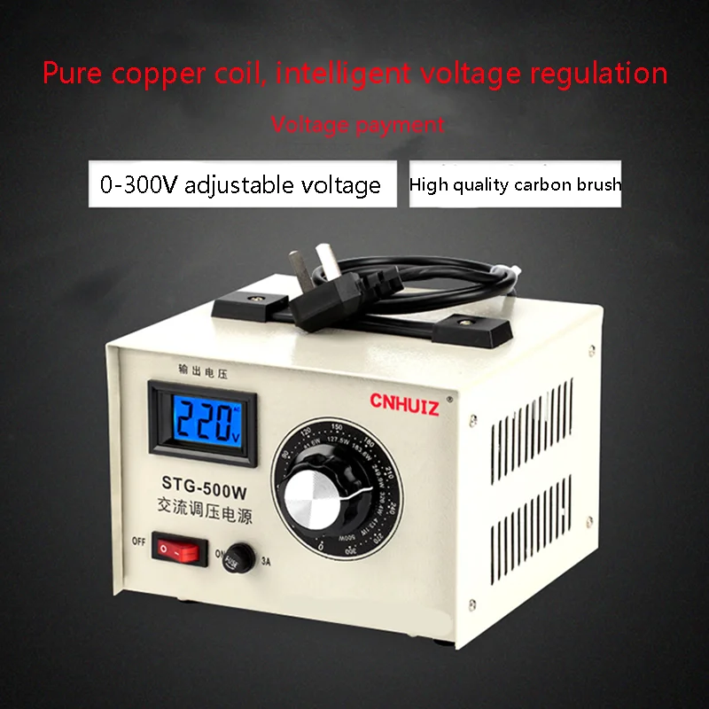 

Однофазный регулятор напряжения переменного тока 220 В/500 Вт, 0-300 В, регулируемый трансформатор напряжения источника питания