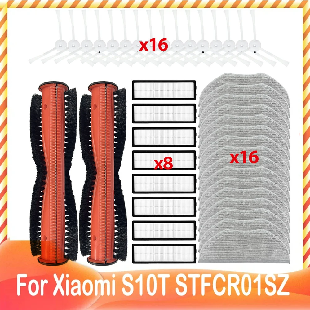 Substituição Lateral do Filtro da Escova do Pano do Esfregão Hepa para o Vácuo S10t Stfcr01sz do Robô de Xiaomi Anti-enrolamento Varrendo e Esfregando