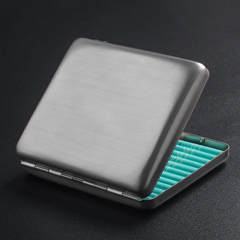 

Stainless Steel Cigarette Case Smoking Accessories Cigarettes Holder Tobacco Box Storage Container Smoke