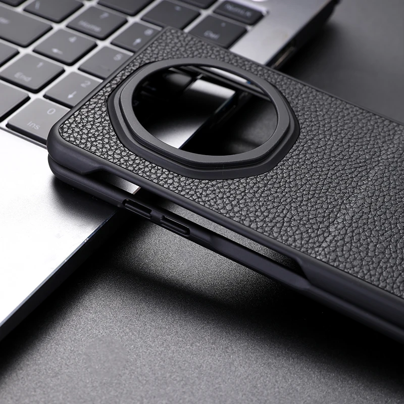 Premium PU Leather Case with Hard Plastic Kickstand