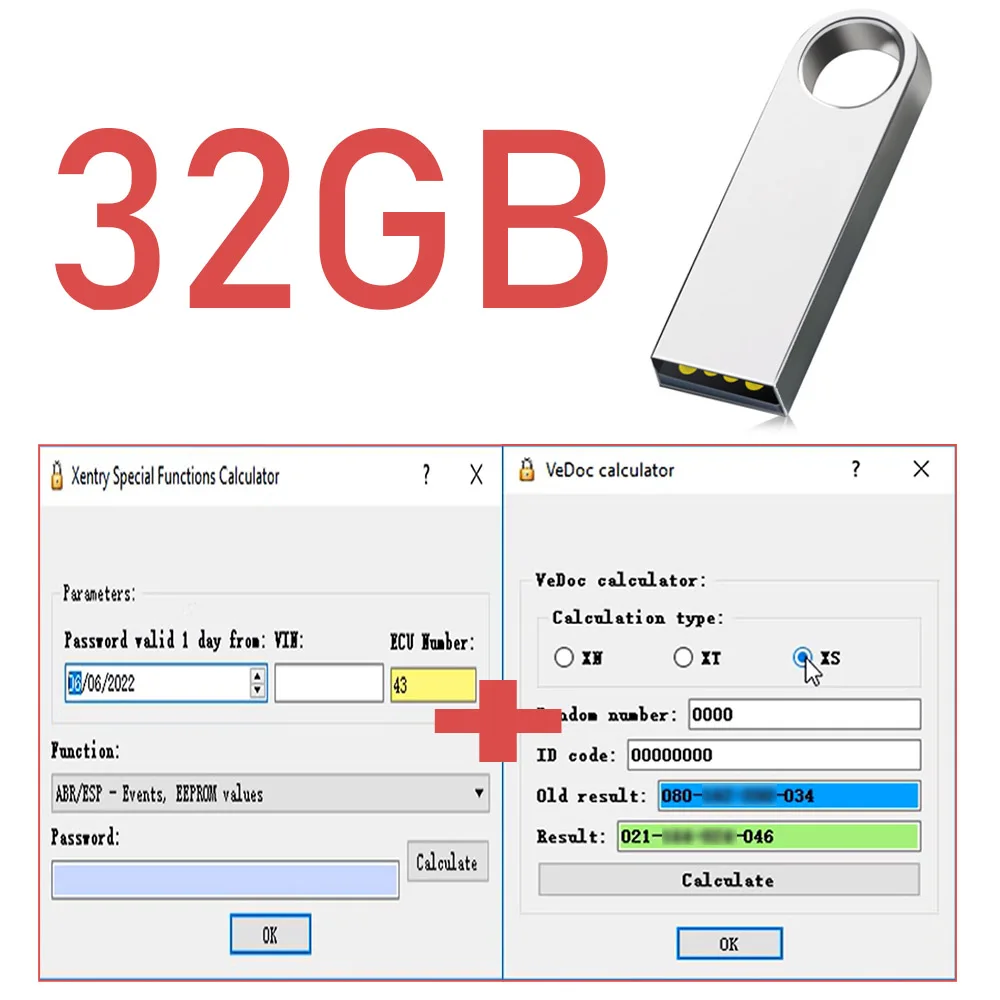 2022 Hot Keygen Xentry Special Functions Calculator & FDOK VeDoc Calculator 2018 English version car software for M ercedes-Benz car battery reader Diagnostic Tools