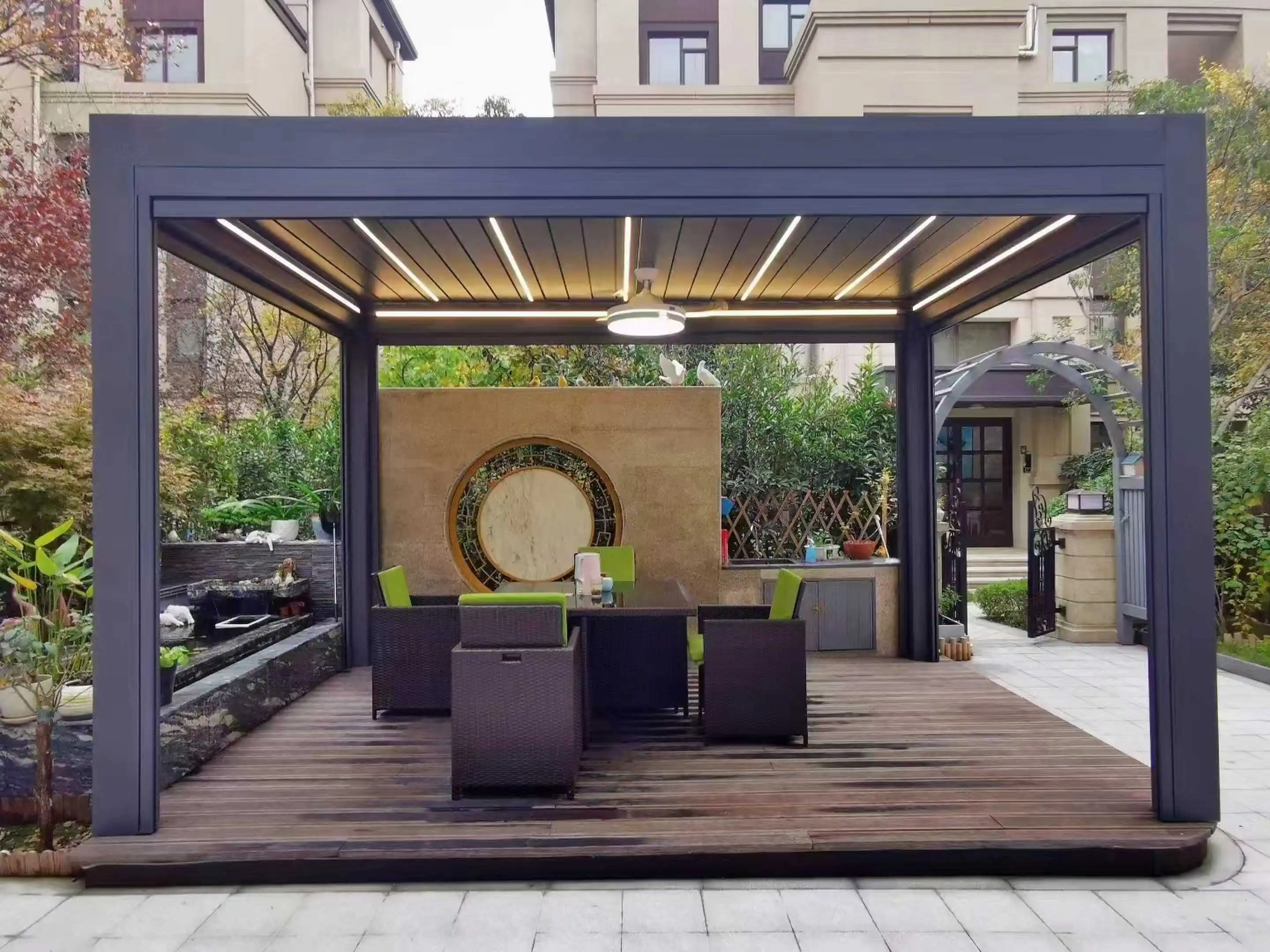 

8x8 Gazebo Outdoor Pergola Shade Garden Ideas Smart Aluminum Pergola Bracket Kit With RGB Light