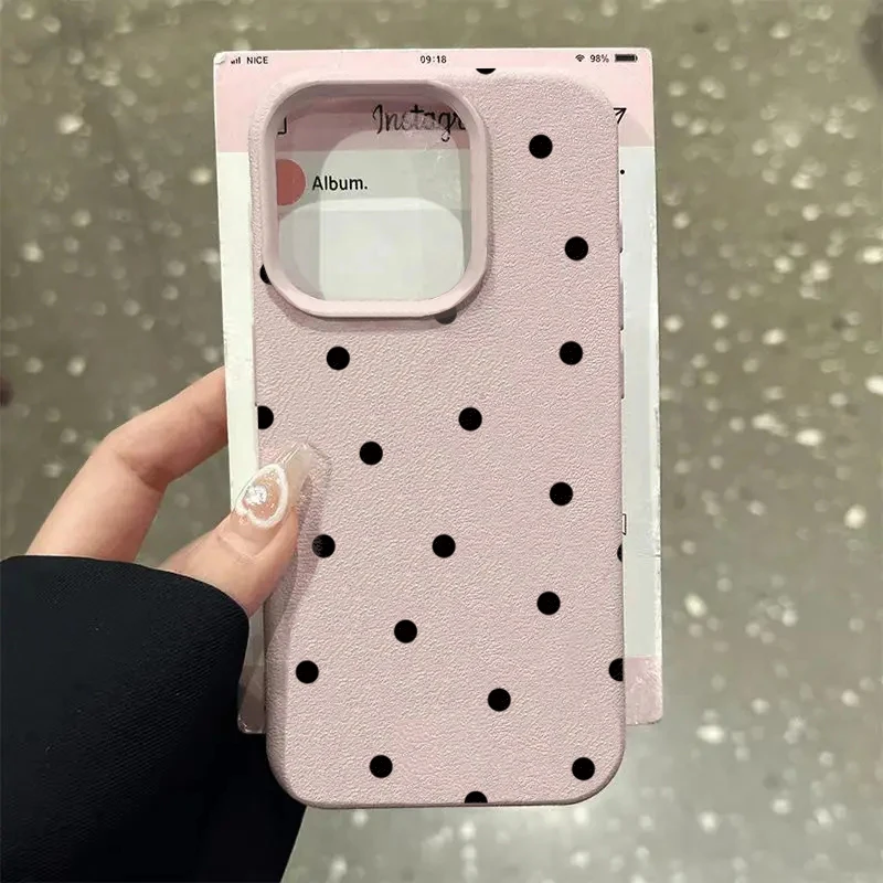 Chic Black Polka Dots Phone Case - Stylish and Protective Accessory