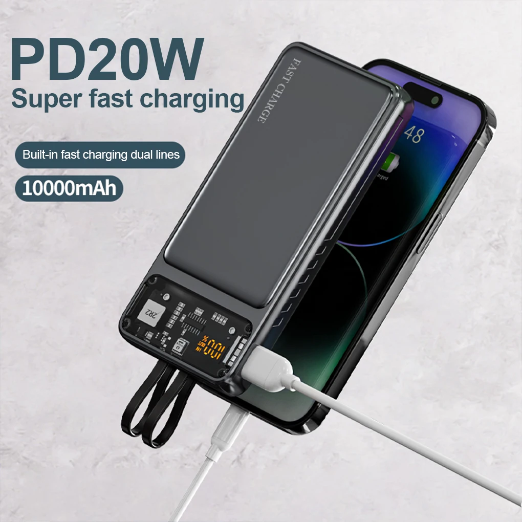 5000mAh Mini Power Bank for iPhone Xiaomi Samsung Huawei Powerbank Portable Fast Charger Digital Display External Battery Pack 5