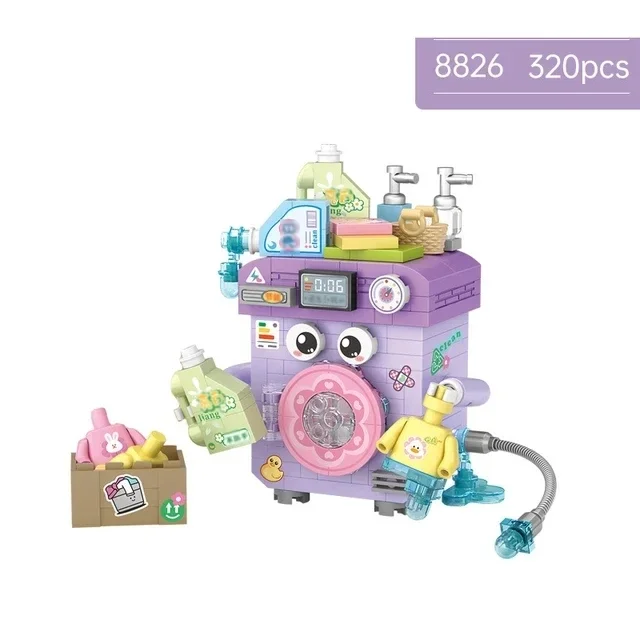 Compact DIY Toaster TV Set Brick Puzzle Toy