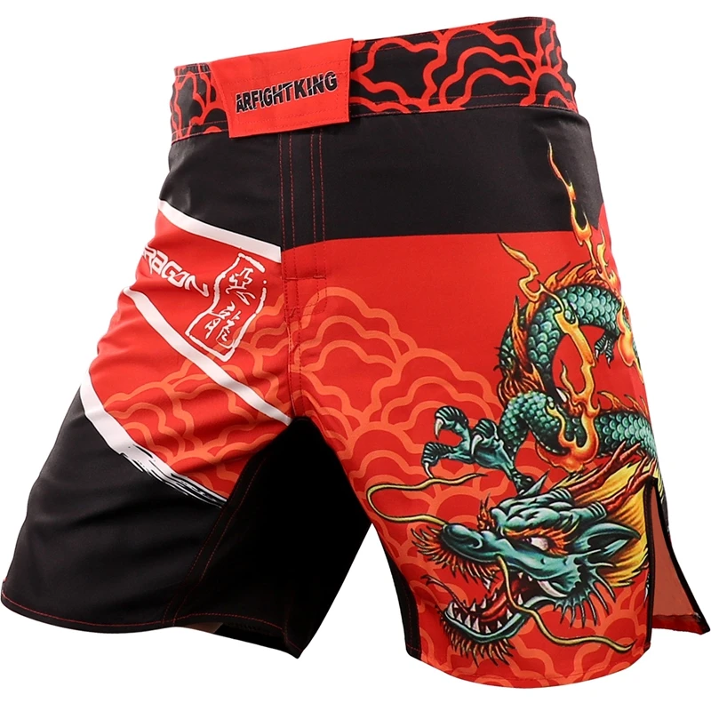 YiZYiF Pantalones cortos de boxeo con cordón para hombre, para  entrenamiento de artes marciales mixtas y artes marciales mixtas