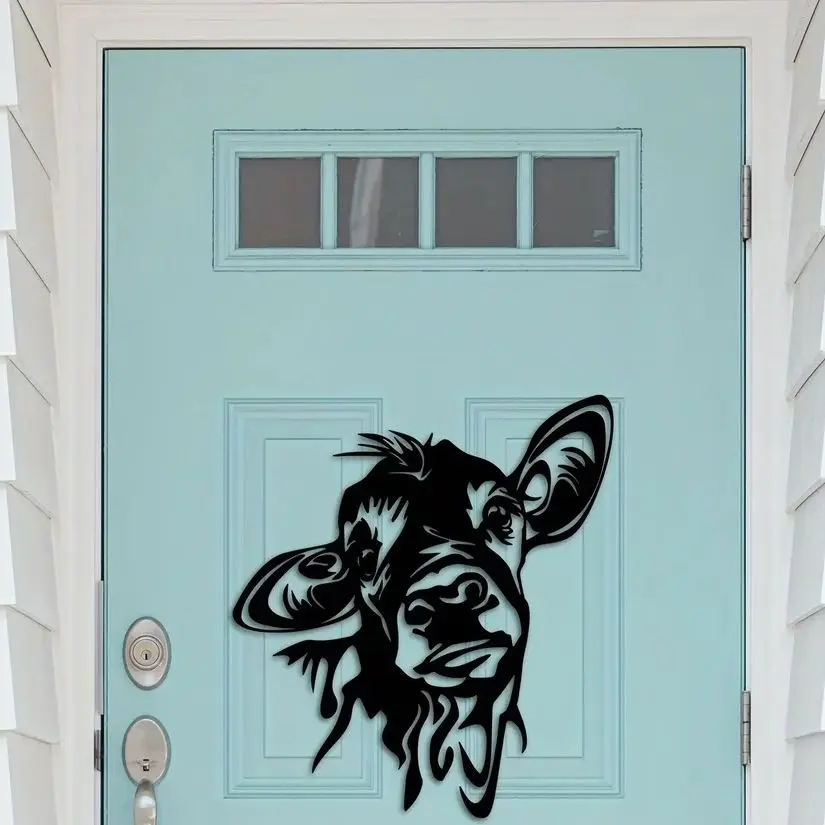 

Metal Cow Wall Art Hanging Decorations, Black Cow Wall Decor Home Sign For Cafe Farmhouse Kitchen Wall Decor，Wall Stickers