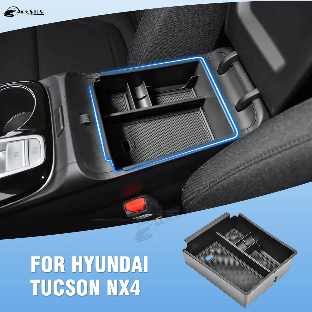 

Ящик для хранения в подлокотнике автомобиля для Hyundai Tucson NX4 2021 2022 2023 ABS коробка для хранения центральной консоли NX 4 аксессуары для интерьера