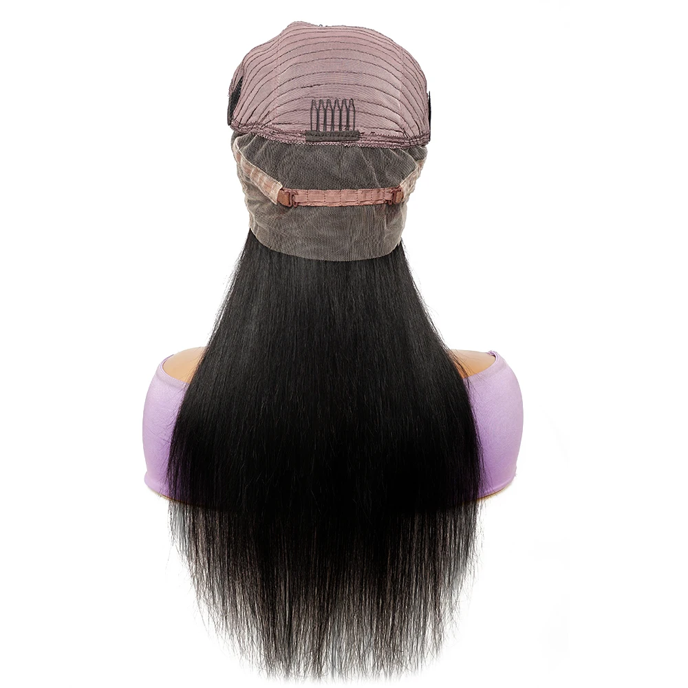 Bone Straight 360 Full Lace Wig Human Hair Pre Plucked Indian Remy Hair 360 Transparent Lace Frontal Wig For Women 12-28 Inch