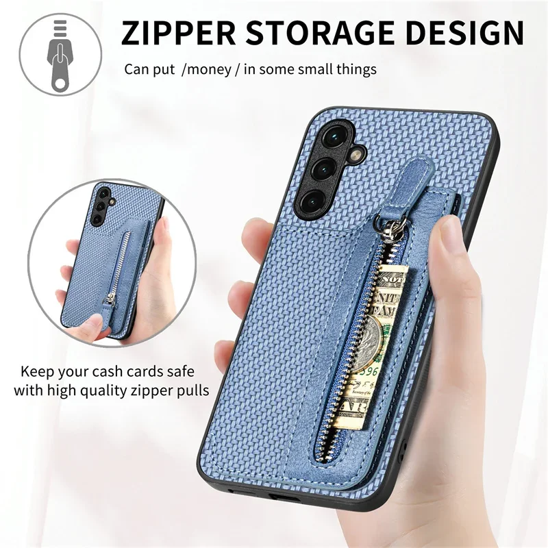 Luxury Leather Zipper Wallet Phone Case