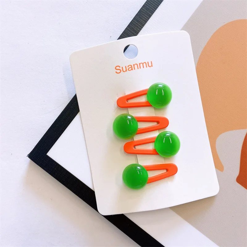 2025 neue 4 teile/satz süße haarspange für Kinder transparente Bohnen haarklammer Baby Mädchen Pony Clips Kinder haarspangen haarschmuck mädchen – Detail 10