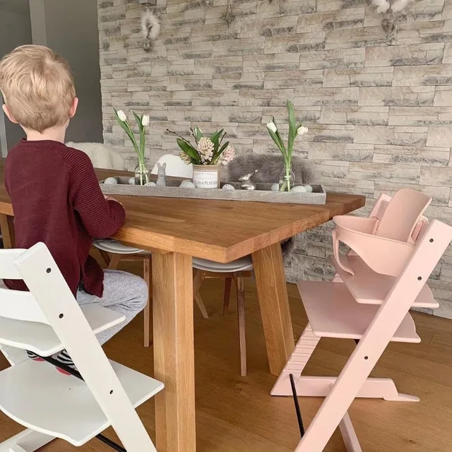 Adjustable Wooden Baby High Chair - Multi-Function Convertible Feeding Seat with Removable Tray & Safety Harness 3