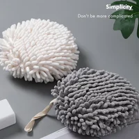 Chenille Hand Towels Kitchen Bathroom Hand Towel Ball with Hanging Loops Quick Dry Soft Absorbent Microfiber Towels 4