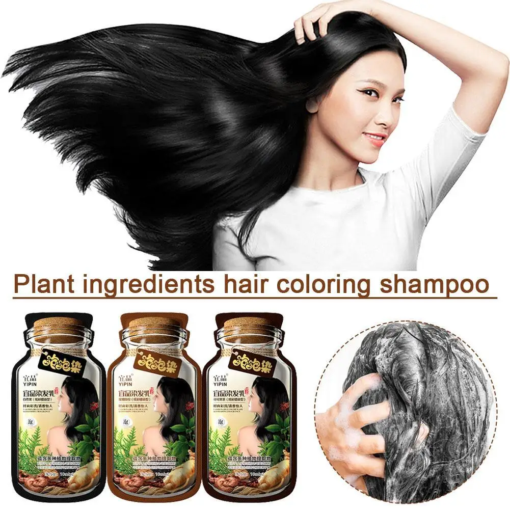 

Plant Ingredients Hair Coloring Shampoo Hair Dye Shampoo Natural Plant Bubble Hair Dye Long-lasting Hair Color Convenient