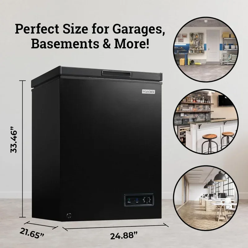 5.0 Cu. Ft. Chest Freezer With Removable Basket, Free-Standing Door Temperature Ranges From-10&deg; to 10&deg; F, Front Defrost Dr