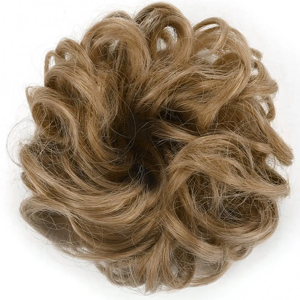 Synthetic Fiber Curly Chignon Fake Hair Extension Bun Wig Hairpiece for Women