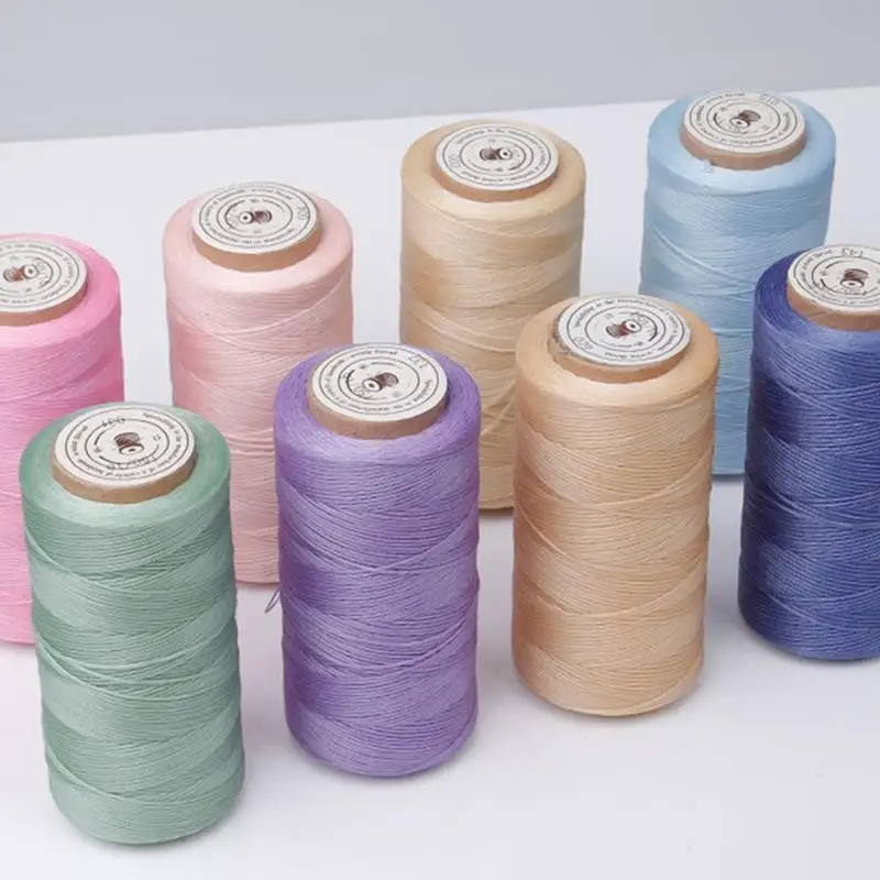 0.8mm 260M Leather Sewing Waxed 150D Thread Cord Hand Sewing DIY and Material Accessories Weave Rope Flat Waxed Line leather sewing tools