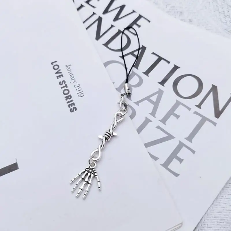 A52E Y2K-Handykette, cooles Mädchen, süßer Hängegurt, Stern/Kreuz/Schmetterling/Herz-Anhänger – Detail 10