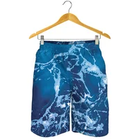Fashion Blue Ocean 3D Printed Beach Shorts Men Sea Water Pattern Swimming Trunks Summer Vacation Oversized Surf Board Shorts 2