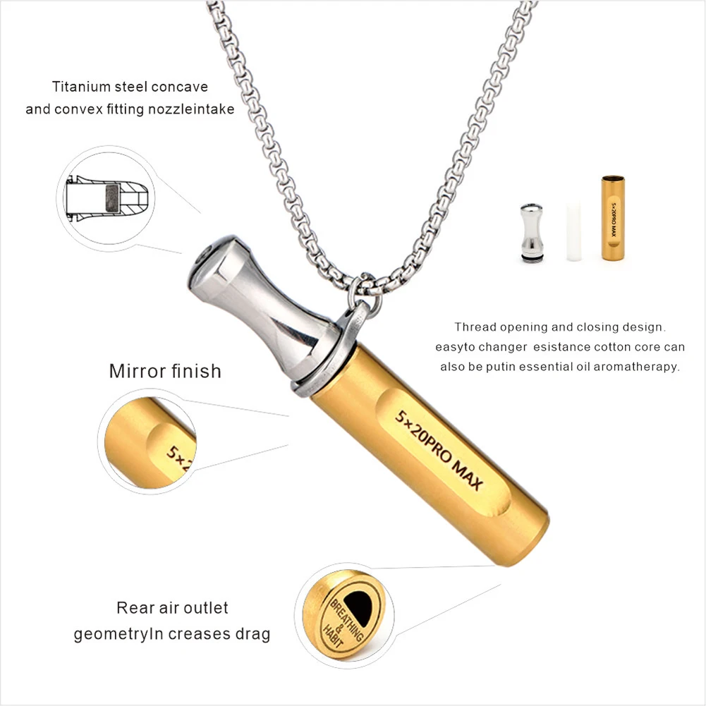 Stainless Steel Mindfulness Breathing Necklace for Anxiety and Stress Relief