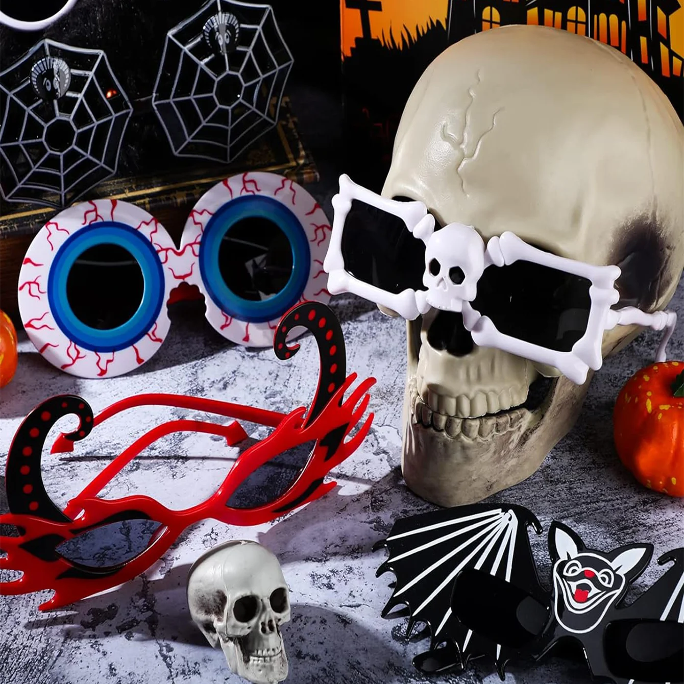 Halloween Fashion Glasses Novelty Cosplay Party Props Photo Accessories Party Favors Christmas Unique Design Lenses Decor