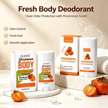 Deodorante stick al profumo di cachi, idratante, elimina gli odori, non appiccicoso, a lunga durata, fresco, per uomo e donna, antitraspirante per ascelle