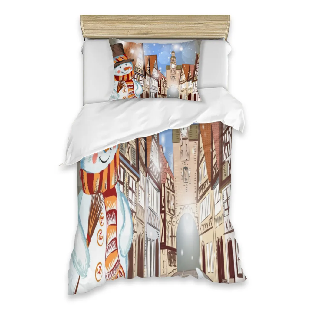 

Christmas decoration Santa Claus Christmas tree print pattern comfortable children adult cartoon photo bed sheet set