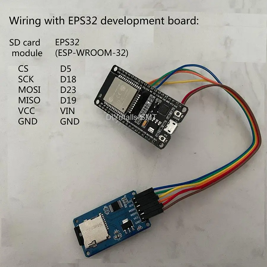 DIYmalls 5PCS SD Card Module Mini TF Card Reader Writer Sensor + 40P Male to Female Dupont Cable for Arduino Mega2560 Nano ESP32