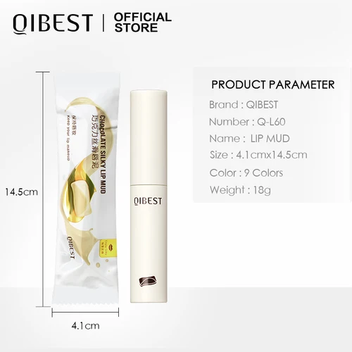 QIBEST 립글로스 누드 매트 리퀴드 립스틱, 방수, 오래 지속되는 여성용 립 틴트, 초콜릿 벨벳 립 글레이즈 화장품, 8 가지 색상 5