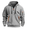 New Warm and Unique Solid Color Pocket Autumn/Winter Zipper Coat  Autumn Sweater Hat Men's Clothing Women's Hooded Zipper Top 3