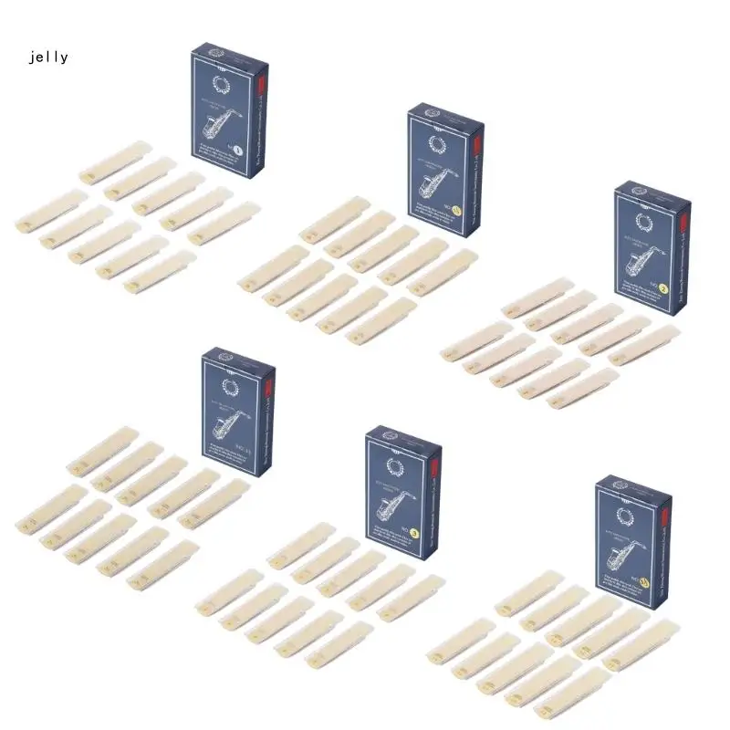 

448C 10pcs Eb Alto Saxophone Reeds Strength 1.0-3.5 Tone Sax Instrument Reed for Beginners Woodwind Instrument Parts