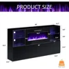 68" Fireplace TV Stand with 40" Fireplace, Modern High Gloss Fireplace Entertainment Center with LED Lights for TVs up to 78" 6