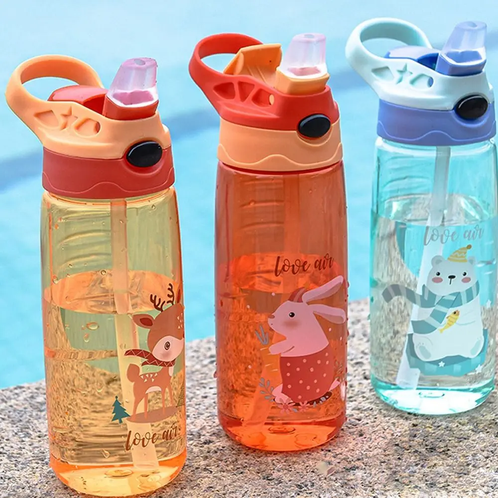 

Lovely Cute Straws Deer Sheep Rabbit Leakproof Plastic Kids Water Sippy Cup Baby Feeding Cup Portable Children Cup