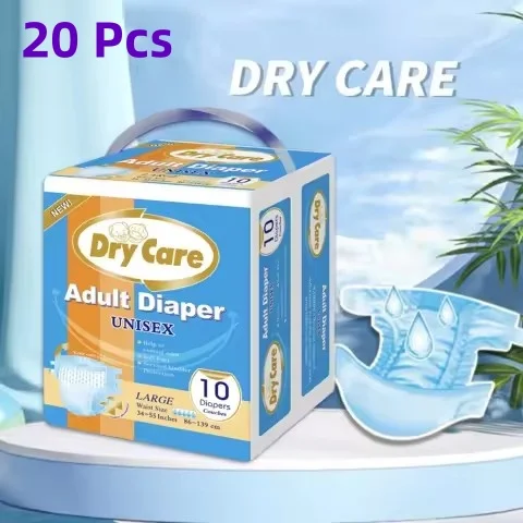 20Pcs Adult Diaper Nappies Pants Disposable Patients Ultra Absorbent Water Elderly Maternal Care Mats Pads Unisex underwear 1