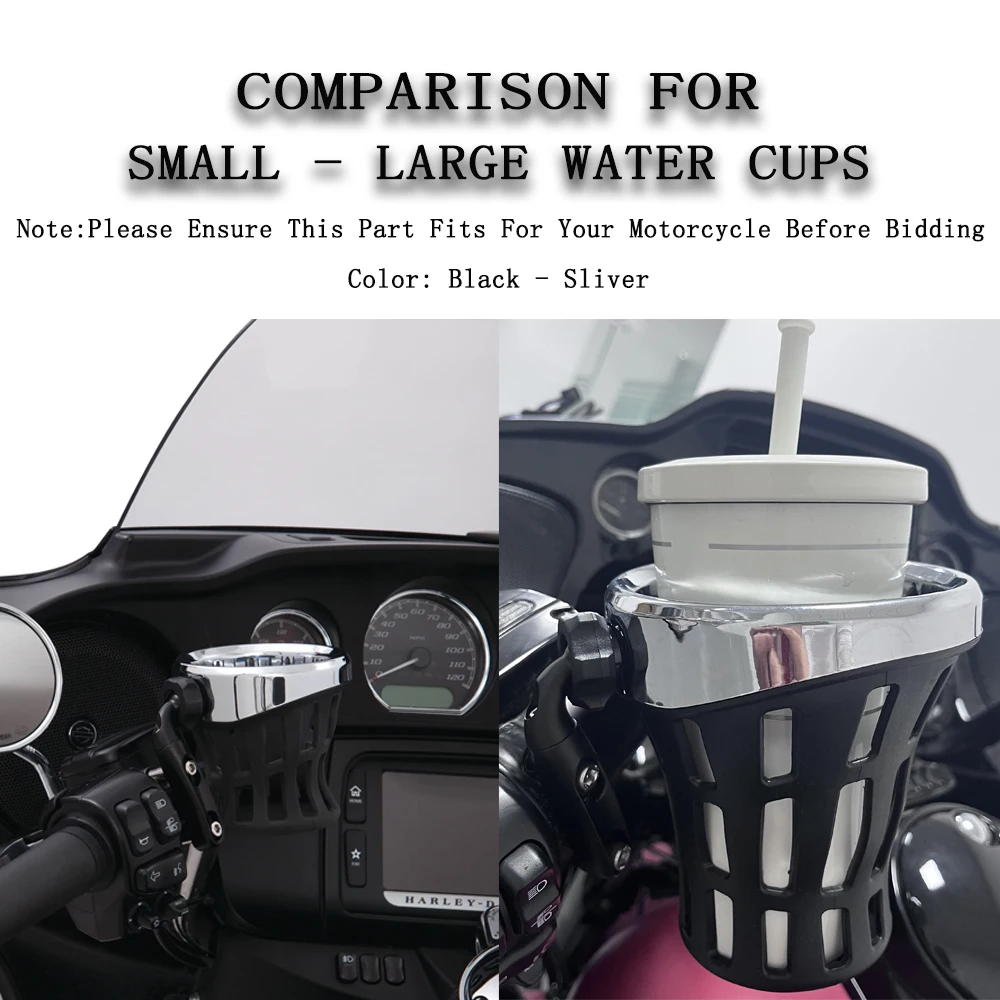 Motorcycle Handlebar Cup Holder Drink Holder Perch Mount For Harley 1996-up Dyna Softail Electra Glide Road Glide Electra Glide