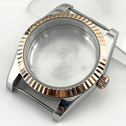 Sapphire Glass Watch Case for Automatic Movements, 36mm/39mm (Silver - Rose Gold 3)