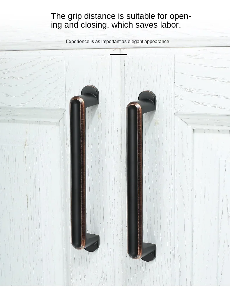 Description Picture 3 of itemZinc Alloy Black Cabinet Handles American Style Solid Kitchen Cupboard Pulls Drawer Knobs Furniture Handle Hardware
