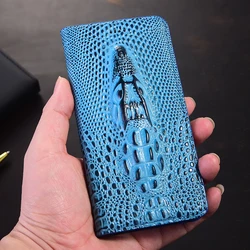 Premium Genuine Leather Flip Wallet Phone Cover with Magnetic Closure and Card Slot - RedMagic 10 ProPlus (Light blue)