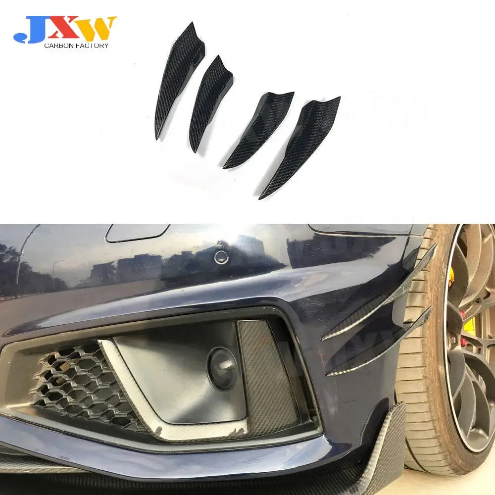 

Dry Carbon Fiber Car Front Bumper Side Canards Fins Trims Splitter Winglets For Audi A4 Sline Sport S4 Sedan B10 2019+ FRP kits