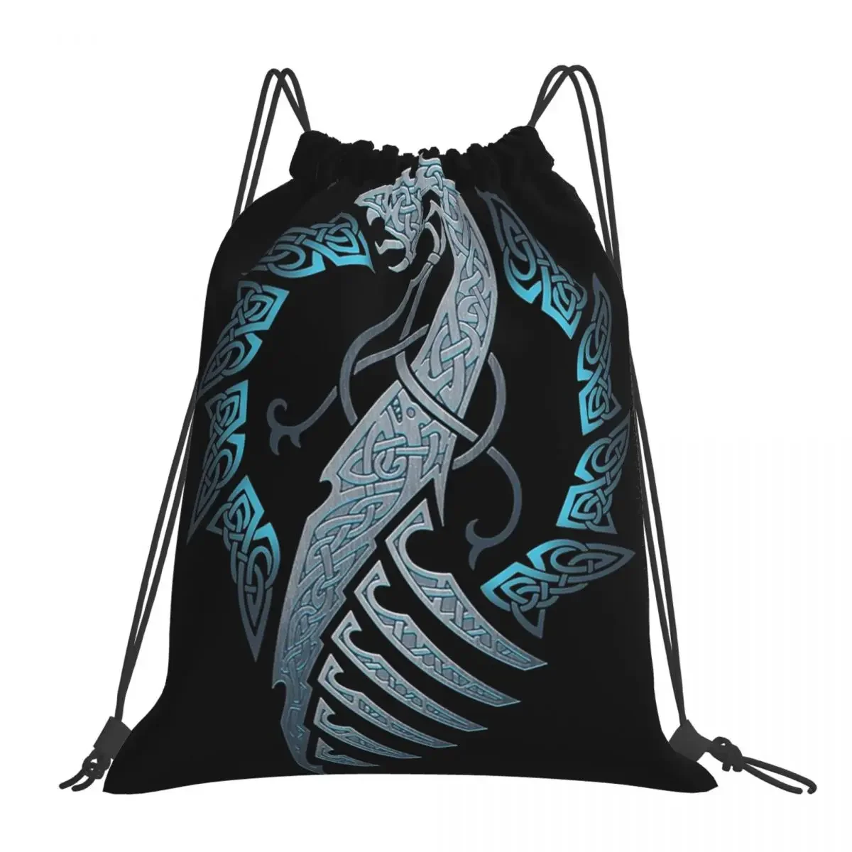 

BLACK MOON. NAGLFAR Backpacks Portable Drawstring Bags Drawstring Bundle Pocket Sports Bag BookBag For Man Woman Students