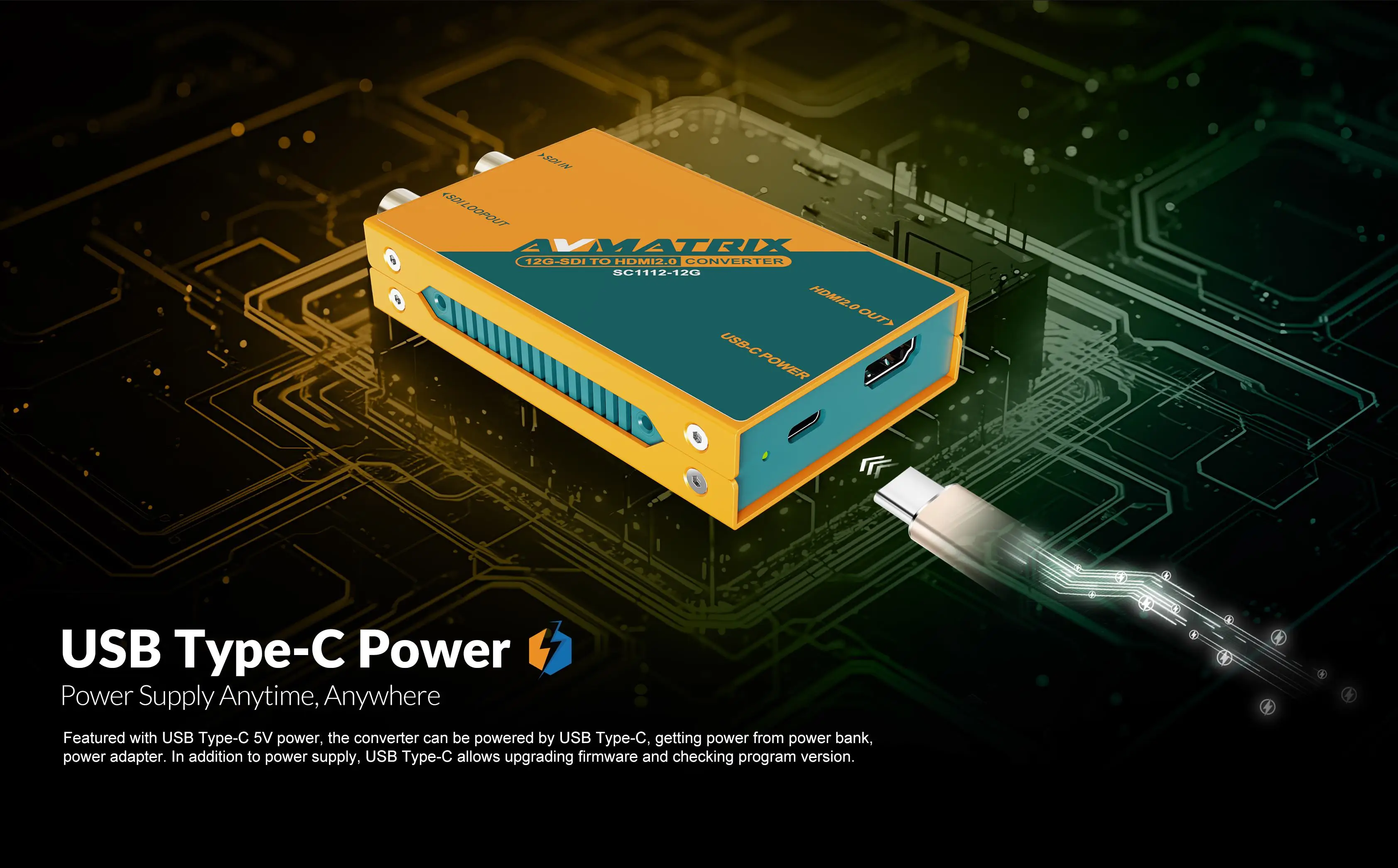 . SC1112-12G 12G-SDI to HDMI-compatible 2.0 4K Broadcast Converter up to 4K60HZ