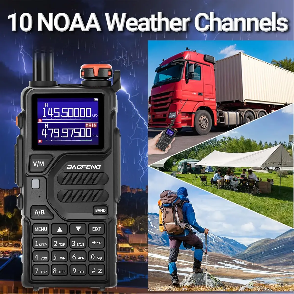 2x Baofeng UV-K5 PLUS Walkie Talkie Multi Band Wireless Copy Frequency 999Channels NOAA FM Type-C Long Range Two Way Ham Radio 6