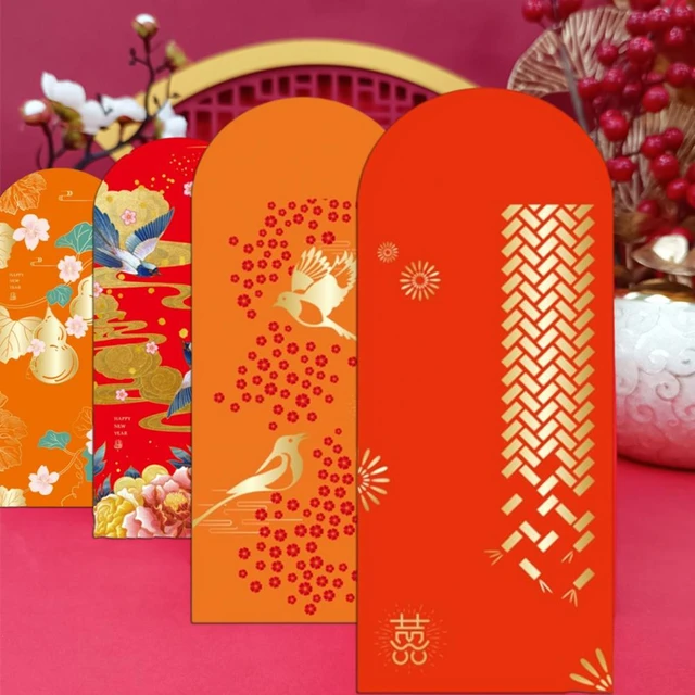 6Pcs Red Envelopes with Blessing Words Chinese Bunny 2023 Lunar New Year  Money Red Packets Decor for Gift - AliExpress