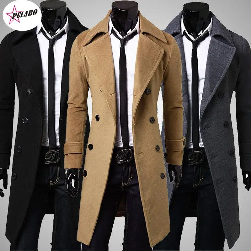 

Fashion Brand Autumn Jacket Long Trench Coat Men's High Quality Self-cultivation Solid Color Men's Coat Double-breasted Jacket